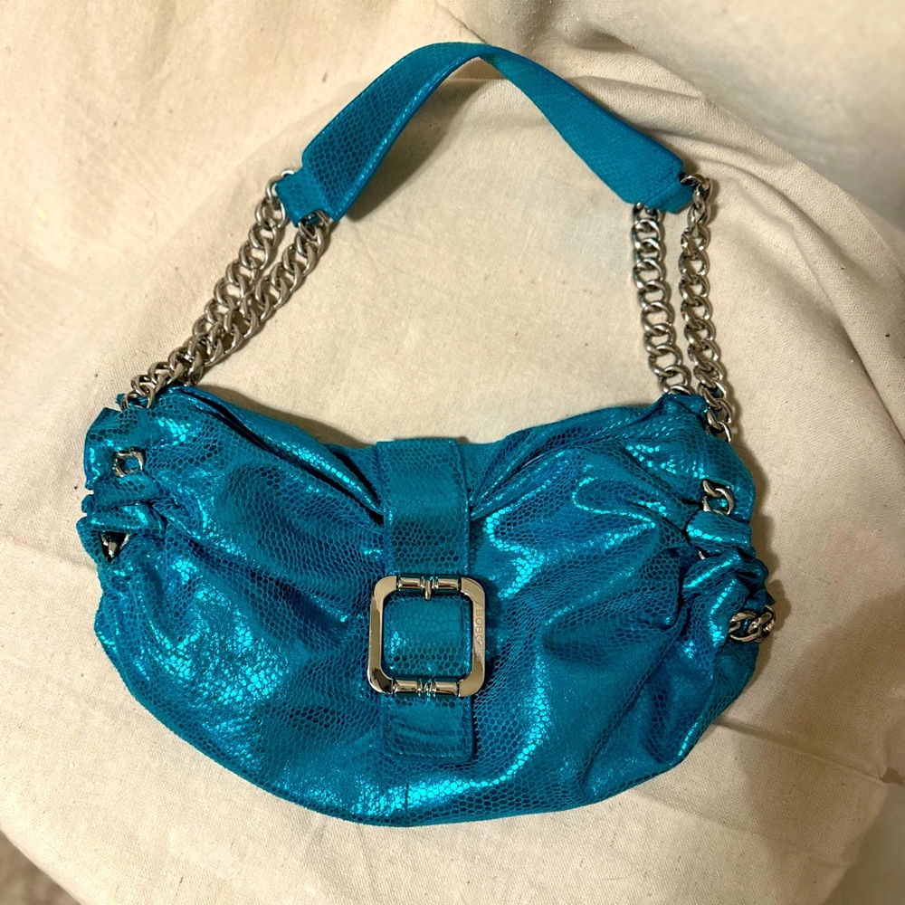 BCBGirls purse handbag shiny teal blue